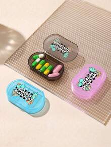Plastic Transparent Small Medicine Box With The Word "Drug Assistant" Pattern, Portable Drug Storage Box, Mini Plastic Box, Portable Jewelry And Medicine Box, Travel Medicine Box, Large Capacity Storage Room, Weekly Drug Packaging Box, Suitable For Daily Medication And Vitamins, Essential Items For Doctors And Nurses, Emergency Needs, Travel, Hiking Carrying, Personalized Creative Gifts - Multicolor - View 7