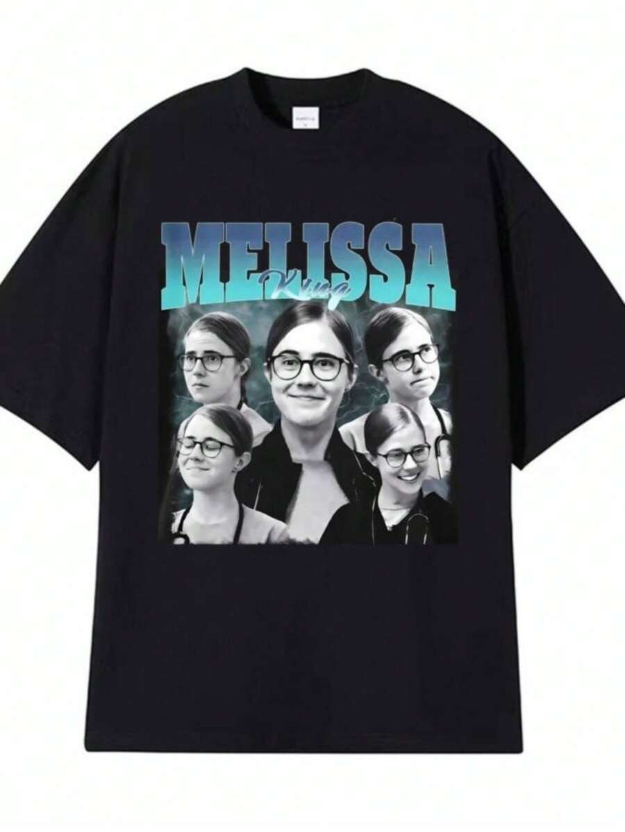 playeras de mujerMelissa King Vintage Funny Doctor Meme Print T-shirts Men Women Clothing Fashion Harajuku T-shirt Short Sleeve Oversized T Shirt - Negro - Ver 1
