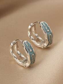 1 Pair Beautiful Hoop Earrings, Designed For Women, Suitable For Weddings, Engagements, Anniversary Parties, Valentine's Day Gifts - 1# - View 4