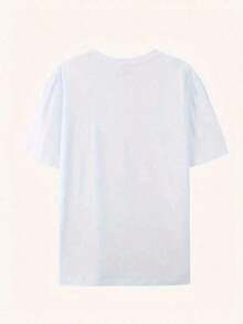 Women's Oversized T-Shirt With JEEPS Print, Casual Cotton Top With Short Sleeves And Round Neck, 220g Blouses For Women - 白色 - 查看 3