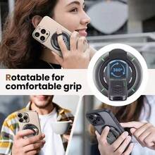 Multifunctional Foldable Phone Stand, 360° Rotatable Dual-Sided Magnetic Holder With Press Release Button, Innovative Magnetic Mount, Universal Phone Bracket For Office & Sports Use - Multicolor - View 5