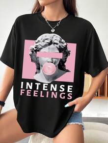 Camiseta de mujer para primavera y verano - Negro - Ver 5