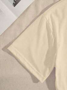 Camiseta casual de manga corta para mujer de talla grande, diseño de cuello redondo y manga corta, con estampado de oso adorable. Hecha de tela transpirable y lavable a máquina, adecuada para todas las estaciones. Camiseta cómoda, casual, de estilo vintage, de manga corta y cuello redondo, un imprescindible para el verano. 100% algodón. - Albaricoque - Ver 4