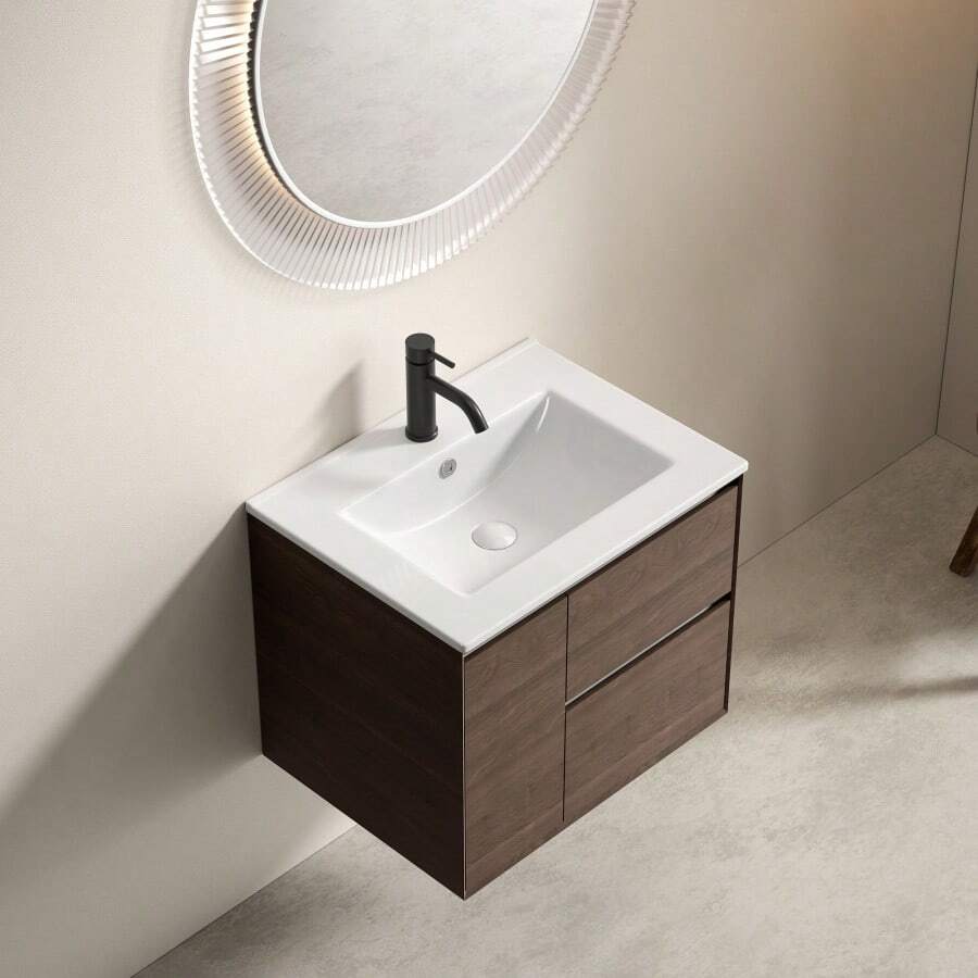 24 Inch Bathroom Vessel Sink Ceramic Bathroom Vanity Sink Top With Overflow No Drain Convenient For Storing Personal Items - Glossy White - Only 24inch Sink1 - View 1