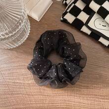 Polka Dot Mesh Double-Layer Fashion Fabric Scrunchie, Multifunctional Suitable For Parties And Birthdays, Ideal Mother's Day Gift - Polka Dot Hair Tie - View 8