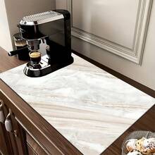 1pc Marble Pattern Printed Absorbent Dish Drying Mat, Espresso Machine Countertop Absorbent Mat, Sink Drain Mat, Soft Faucet Absorbent Mat, Bathroom Sink Coaster, Kitchen & Bathroom Accessories - Multicolor - View 9