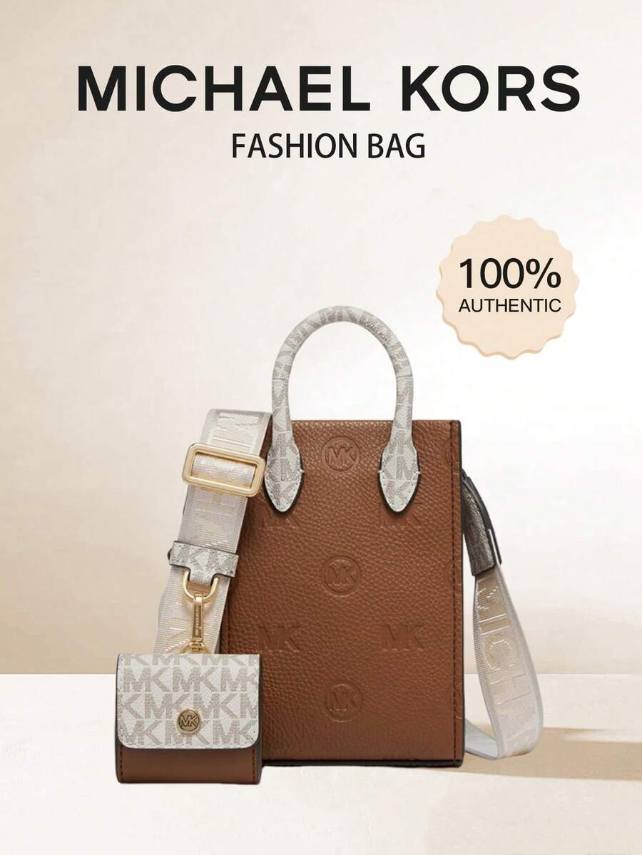 Michael Kors 米雷拉女士手提包套装,含钱包、可调节肩带、小号托特单肩包,女士通勤工作包 - 棕色 - 查看 1