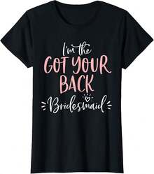 Bridesmaid T-Shirt With A Funny Message On The Back, Matching T-Shirt For Bachelorette Party, Women's Blouses, Blouses, Casual Blouses For Women, Casual Tops For Women, Women's Tops, Tops, Unisex. - 黑色 - 查看 6