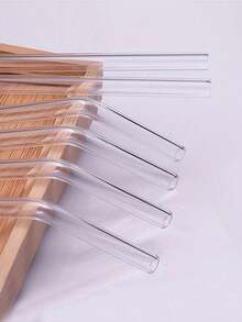 1/5/9pcs Glass Straw Set, Heat-Resistant And Durable, Includes Two Types Of Bent And Straight Straws, Suitable For Drinking Various Beverages And Cocktails - View 7