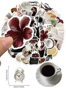 50PCS Vintage Museum Girl & Dark Academia Aesthetic Stickers For Scrapbooking, Journaling Office Stationery Planner Notebook Water Bottle Laptop Phone Case Desk Decor Accessories Birthday Gifts Daily Life Graduation Presents Daily DIY Stickers - A - View 2