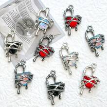 5/10 buah Liontin Paduan Berlian Imitasi Berbentuk Hati Mawar Warna Gelap, Cocok untuk Perhiasan DIY, Kalung, Gelang, Anting, Rantai Tas, Gantungan Kunci, Dekorasi Resleting - MultiWarna - View 13