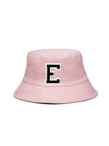 1pc Girls Letter Pattern Bucket Hat, Practical Children's Gift, Suitable For 3-16 Years Old Girls, Spring/Summer Outdoor Activities, Hiking, Fishing, School Use - Pink - View 7