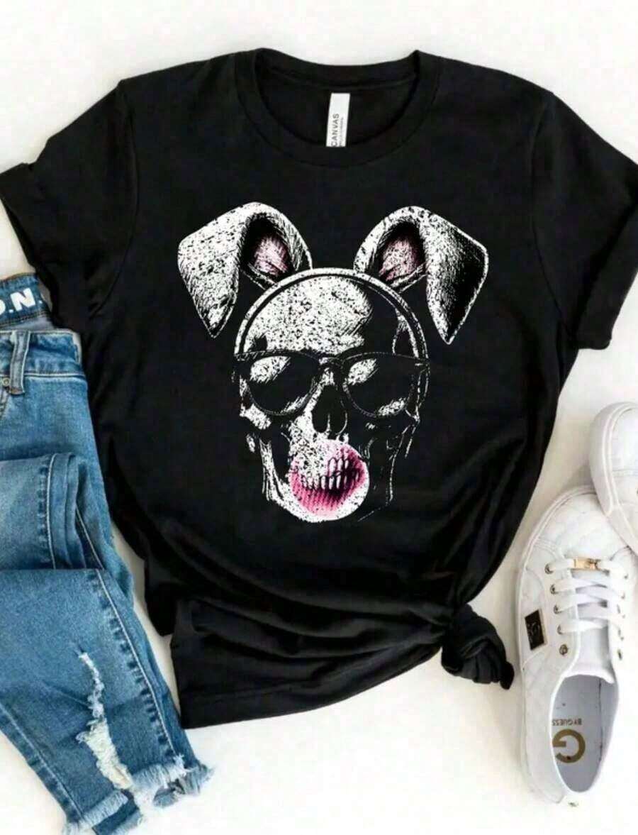 2026 Fashion Women's Quality Casual Cotton T-Shirt, Summer Tops, High School Musical The Series East High Mascot Logo T-Shirt, Gift T-Shirt For Family Trips, WaltWorld Women's Birthday Tops, Unisex Basic T-Shirt - 黑色 9 - 查看 1