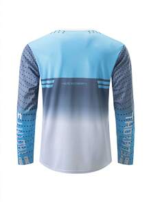 HISERWA Men's Ice Silk Summer Motocross Jersey – Long Sleeve Ultra Breathable Quick Dry Oversized Downhill MTB Shirt For BMX Mountain Bike Enduro Racing - Black - View 2
