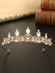 Diadema de corona de cristal de lujo, accesorio para el cabello con estilo de princesa elegante con rhinestones, adecuado para fiestas de cumpleaños, actuaciones en el escenario - Multicolor - Ver 16