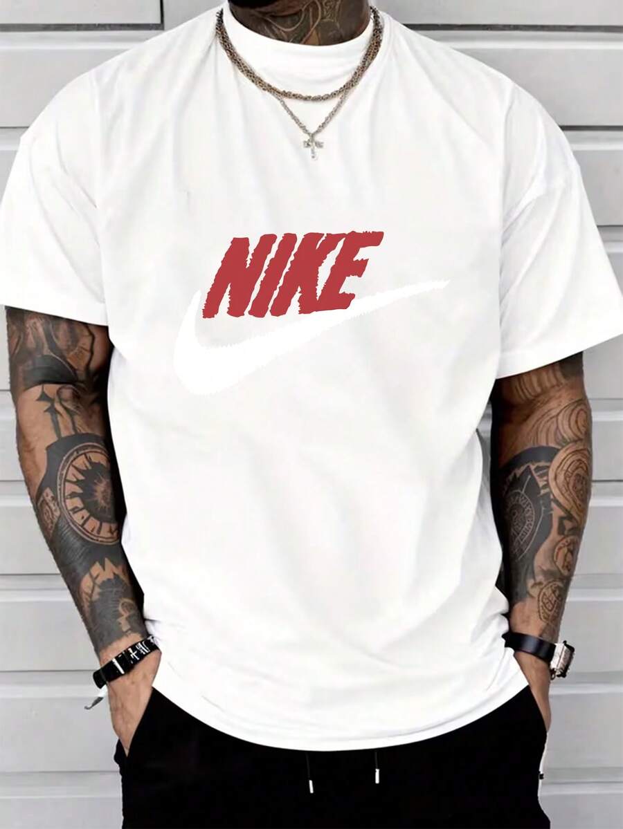 Men's Casual Oversized Short Sleeve T-Shirt Soft Cotton Blend Fabric Summer Everyday Wear Christmas Gift For Him Valentine's Day Present Birthday Gift Fashion Comfortable Top Breathable Basic Tee European Holiday Gift Idea Stylish Relaxed Fit Daily Outfit Essential Wardrobe Piece - White - View 1