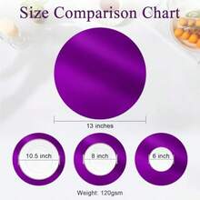 Best Sellers 50 Pcs Disposable Paper Placemats Purple, 3" Round Place Mats Dining Table Paper Charger Table Mat For Christmas Dinner Party Wedding Birthday Banquet Table Setting Decor - 紫色 - 查看 5