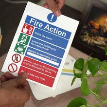 2pcs - Fire Action Notice Wooden Sign - Fire Safety Wooden Sign - Fire Action Notice Wooden Sign - Outdoor Fire Assembly Point Wooden Sign - 2PC - View 2
