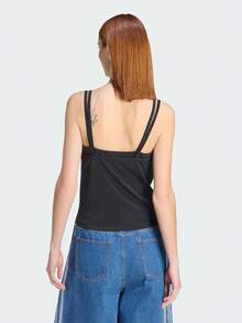 Adidas Originals Áo tank top hai lớp ORIGINALS dành cho nữ, kiểu dáng thể thao thường ngày, ôm sát KW4524 - màu đen - Xem 3