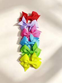 12/20/40pcs Colorful Symmetrical Bow Hair Clips - Yellow & Pink, Suitable For Girls, Gift Use - Multicolor - View 10