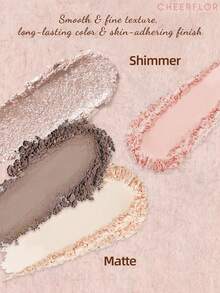 CHEERFLOR 4-Color Western Retro Eye Shadow Palette, With Mirror, Matte & Shimmer Textures, High Pigmentation, Smooth & Lightweight, Portable Design, Includes Highlighter & Blush, All-In-One Makeup Palette - #CFR313 - View 9