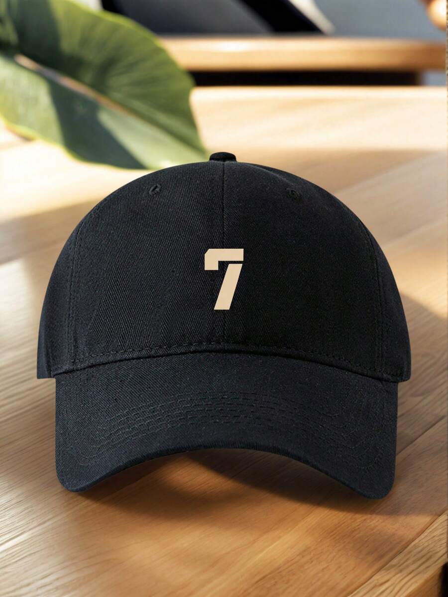 Mũ lưỡi trai unisex in số "7" | Chất liệu thoáng khí | Mũ chống nắng có thể điều chỉnh, thích hợp cho các hoạt động ngoài trời | Đi bộ đường dài, phong cách thường ngày và đường phố | Mũ đi biển mùa hè | Mũ lưỡi trai đa năng unisex | Có nhiều màu sắc để lựa chọn