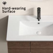 24 Inch Bathroom Vessel Sink Ceramic Bathroom Vanity Sink Top With Overflow No Drain Convenient For Storing Personal Items - Glossy White - Only 24inch Sink1 - View 5