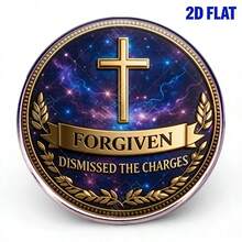 2D Flat Christian Faith Stainless Steel Brooch, Unisex FORGIVEN Cross Theme Badge, Starry Sky Background + Golden Wheat Design, Personalized Religious Accessory, Suitable For Daily Wear, Faith Expression, Gift, Wear-Resistant, Non-Fading, Displaying Spiritual Connotation, Fashionable And Faith Fusion Unique Brooch - A - View 5