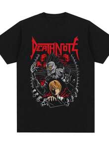 Women's T-ShirtsAnime Death Notes Ryuk Yagami Light T Shirt Men Women Clothing Cotton Oversized T-Shirt Fashion Vintage Short Sleeve T-Shirts - 黑色 - 查看 1
