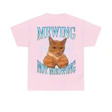 Summer 2026 T-Shirt With Funny Cat Meme - Mewing LooksMax, Meowing Cat Graphic T-Shirt, Unisex Cotton Garment For Men And Women, Urban Retro T-Shirt For Everyday Wear - 淺粉色 - 查看 7