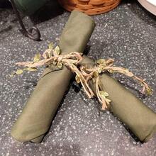 1 捲 (9.75m) 黃麻繩 - 由耐用黃麻纖維製成，堅固耐用，裝飾有尤加利藤蔓，適用於花園裝飾/戶外/花園用品/萬聖節裝飾/婚禮裝飾/秋季家居裝飾/萬聖節家居裝飾/生日 - 多色 - 查看 7