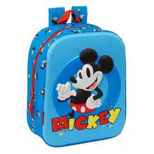 Safta | Disney Mickey Mouse 3D School Backpack, Main Compartment With Zipper, 3D Front Pocket And Side Bottle Holder, Top Handle, Kids Back To School - Multicolor - View 1