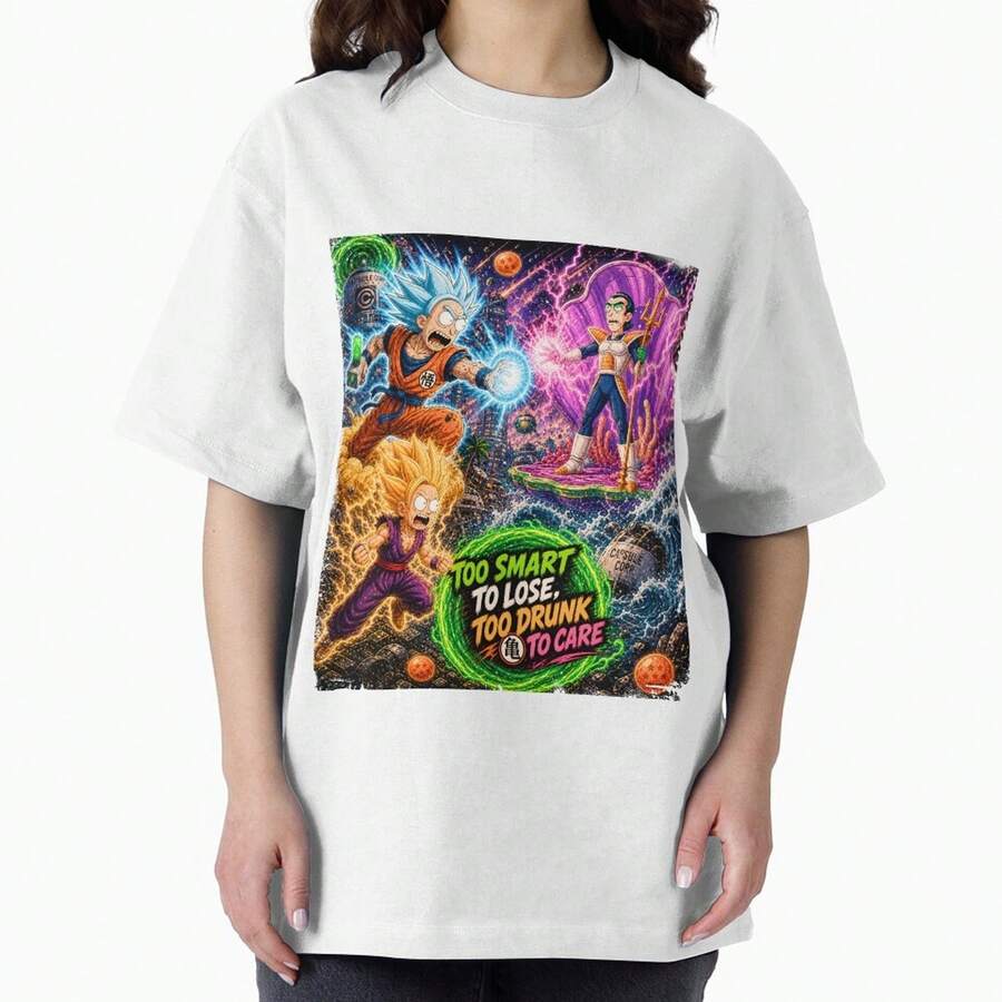 X Fusion Streetwear Shirt – Anime Crossover Neon Art Tee Oversized T-Shirt 100% Cotton Unisex - Premium Casual Comfortable Fit T-Shirt - 白色 - 查看 1