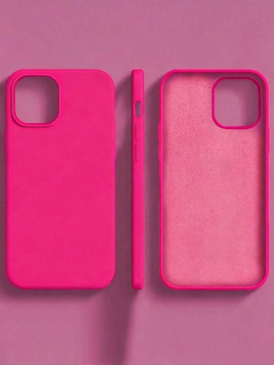 1 chiếc ốp lưng điện thoại sạc không dây phát quang cao cấp, tương thích với iPhone 17 Air 16 15 14 13 12 11 Pro Max Plus | Silicone lỏng | Ốp bảo vệ siêu mỏng chống sốc | Điện thoại - Màu Hồng Tươi - Xem 1
