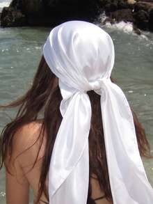1 chiếc khăn bandana satin sang trọng kiểu cung điện Bohemia, phụ kiện thời trang mùa xuân mới, có thể dùng làm thắt lưng, trang trí túi xách, ruy băng, băng đô hoặc khăn trùm đầu, lý tưởng để tôn lên vẻ ngoài tổng thể của bạn. - trắng - Xem 2