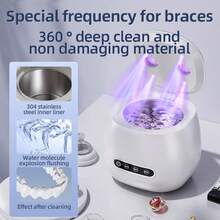New Ultrasonic Denture Cleaner, UV Sterilization, Home Jewelry Retainer Invisible Braces Small Cleaning Device - Multicolor - View 9