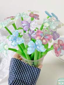 1 chiếc bút bi hình bướm, bút lắc giảm căng thẳng, bút viết trung tính dành cho học sinh, bút mực nước đen 0.5mm, bút ký tên, thích hợp làm quà tặng cho bạn thân. - Nhiều màu - Xem 11