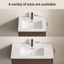 24 Inch Bathroom Vessel Sink Ceramic Bathroom Vanity Sink Top With Overflow No Drain Convenient For Storing Personal Items - Glossy White - Only 24inch Sink1 - View 6