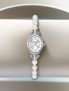 1pc Women's Casual Retro Minimalist Quartz Wrist Watch, Suitable For Daily Wear - Silver - View 7