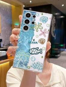 Capa de Telefone Protetora Transparente Colorida com Estampa de Peixe da Moda Oceânica, Compatível com Samsung Galaxy A07/A17/A27/A37/A57/S26/S26 PLUS/S26 Ultra, S25/S25 PLUS/S25 Ultra, A16/A36/A26/A56/A50/A12/A32/A52/A72/A51/A21S/A13/A14, S24/S24 PLUS/S24 Ultra, S20/S23/S22, A53/S20 FE/S21, 11/12 Pro/12/12X/13 Pro/14 Pro/15 Pro/X3 Pro, 10/9/Note 9/12C/Note 11 Pro/Note 8 Pro/9C/9A, Capa de Telefone à Prova de Choque - Multicolorido - Visão 2