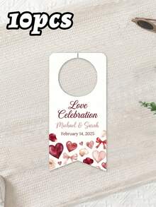 10pcs/30pcs/50pcs Custom Water BOTTLE TAGS For Wedding Reception (Small Size) Personalized With Names And Event Date Tag . Will Fit Most Small Cap Bottles Water Bottle Labels Suitable For Weddings, Parties, Birthdays, Baptisms, And Other Events - Multicolor - View 12