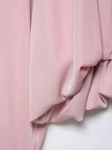 Long-Sleeved Bomber Jacket With Turn-Down Collar And Zipper, Casual Style For Spring, Pink - Black - View 4