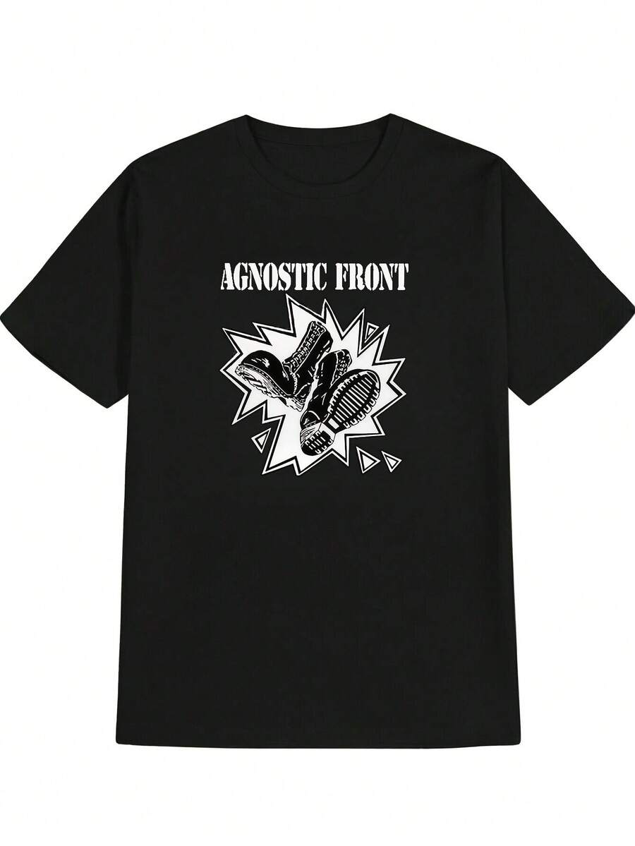 Camiseta con Gráfico de Ateísmo - Camiseta de Manga Corta Pura para Hombre, Adecuada para Ropa Casual y Deportiva, Perfecta para Todas las Estaciones - Negro - Ver 1