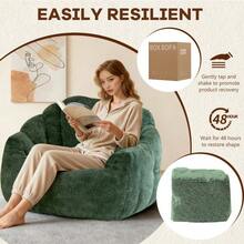 Round Ergonomic Pouf That Conforms To The Contours Of The Body For Optimal Relaxation And Comfort At Home. - 綠色 - 查看 3