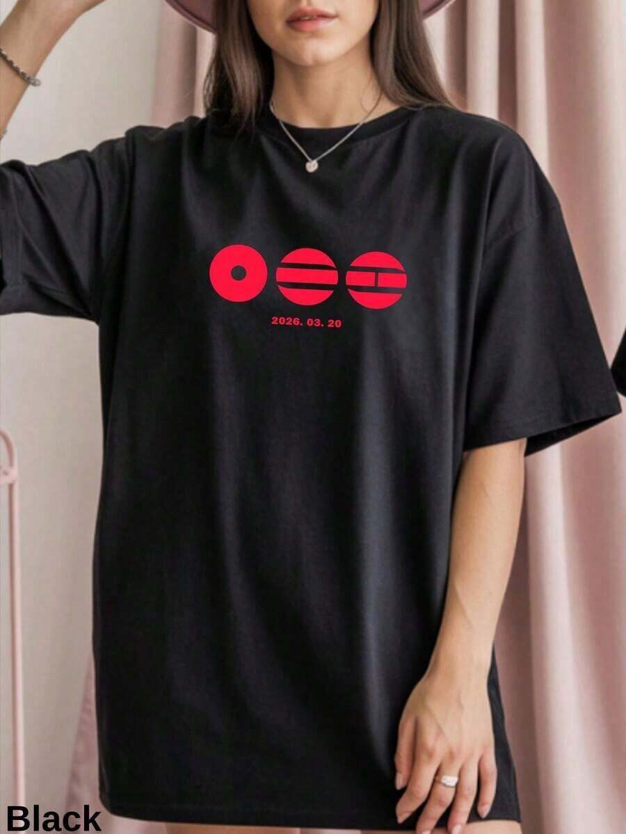 Camiseta de manga corta para mujer, camiseta Bangtan Come Back, atuendo para la gira mundial de conciertos para, camiseta del álbum , regalo para fans del , camiseta , camiseta Bangtan Jung Kook, camiseta de cuello redondo para mujer% algodón. - Negro - Ver 1