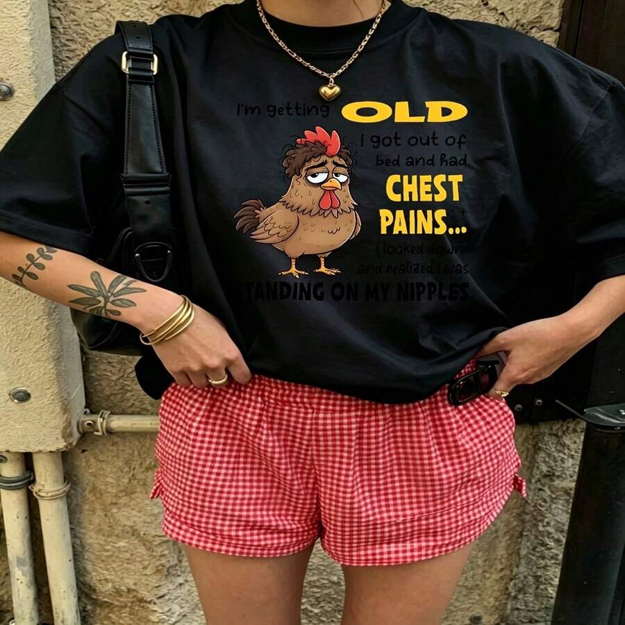 Cute Daily Casual Graphic T-Shirt 100% Cotton Oversized Soft Breathable Casual Crewneck Short Sleeve Top For Casual Wearers Fashion Lovers Daily Outfit Enthusiasts Gift Givers