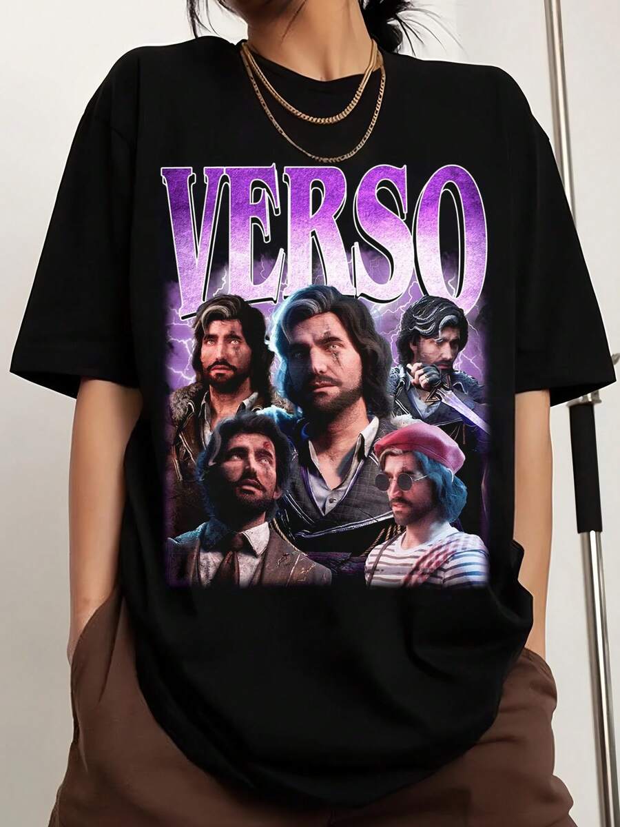 Vintage Bootlegs Shirt, Expedition 33 Graphic Tee, Expedition Lover Shirt, Clair Obscur Retro Hoodie, Unique Gamer Gift, Printed Men's Sports T-Shirt With Crew Neck, Comfortable And Versatile, 100% Cotton, 220g - Black - View 1
