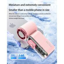 Portable Handheld Turbo Fan With Ice Cooling, Speed (1-199), 1800mAh Rechargeable Battery, 15000RPM Mini Pocket Fan For Travel/Outdoor/Home/Office - A - View 10