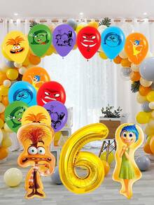 Disney 迪士尼生日主题气球套装，包含大型金色数字铝箔气球、色彩鲜艳的卡通人物乳胶气球以及“焦虑”和“喜悦”造型的铝箔气球。采用耐用且易于充气的材料制成，这套完整的气球套装可为主题生日派对、照相亭和庆祝活动增添趣味和沉浸式体验。 - 多款 - 查看 8