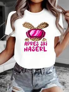 Simple Minimalist Ins Style Short Sleeve T‑shirt blusas para mujer - Blanco - Ver 1